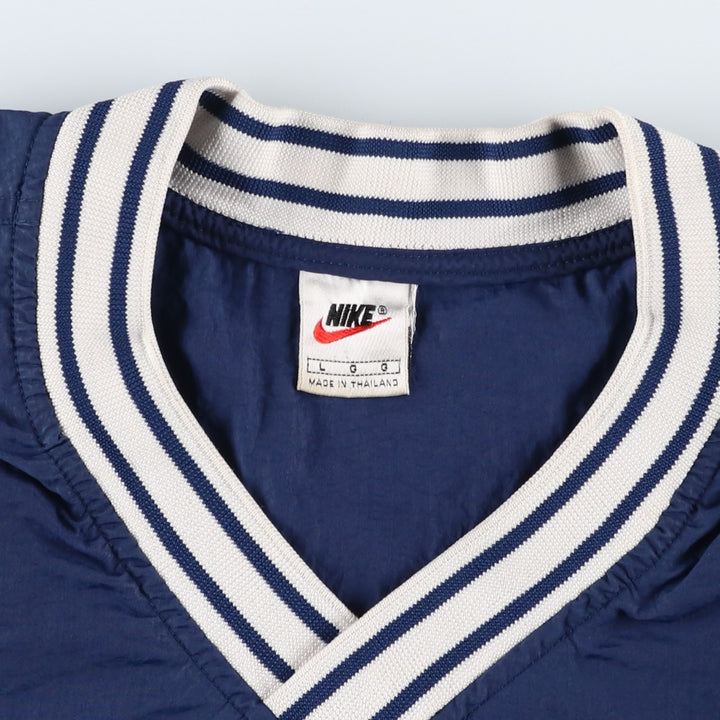 90'S Nike V-neck nylon pullover, men's size L, vintage Nylon navy blue type Vintage Second Hand