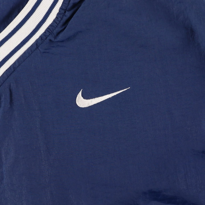 90'S Nike V-neck nylon pullover, men's size L, vintage Nylon navy blue type Vintage Second Hand