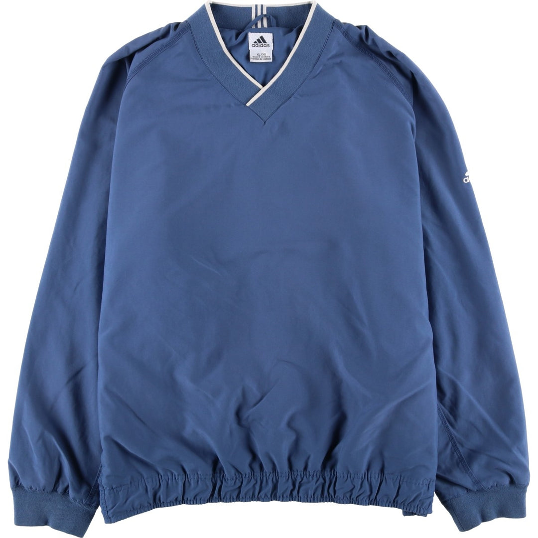 2000'S adidas CLIMASHELL WIND V-neck warm-up pullover, men's size XL polyester blue type Vintage Second Hand