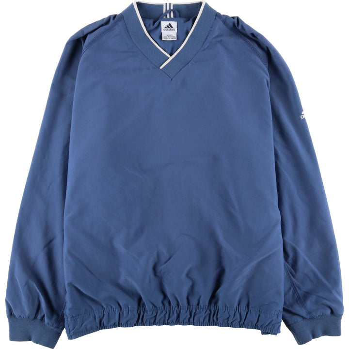 2000'S adidas CLIMASHELL WIND V-neck warm-up pullover, men's size XL polyester blue type Vintage Second Hand
