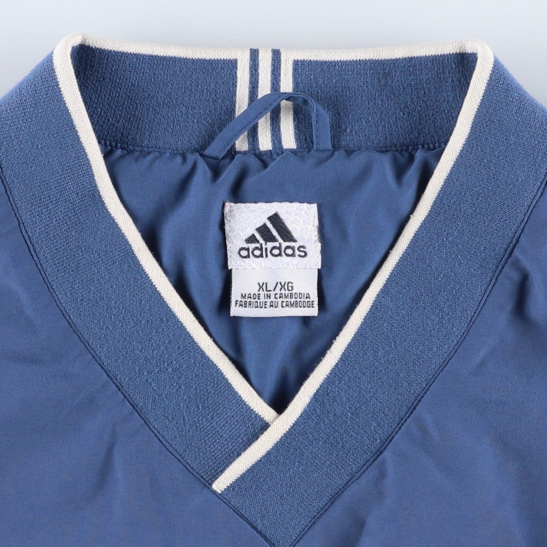 2000'S adidas CLIMASHELL WIND V-neck warm-up pullover, men's size XL polyester blue type Vintage Second Hand