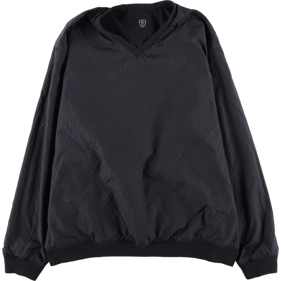 Nike Golf Check Pattern Reversible V-Neck Warm-Up Pullover, Men's Size L polyester black type Vintage Second Hand