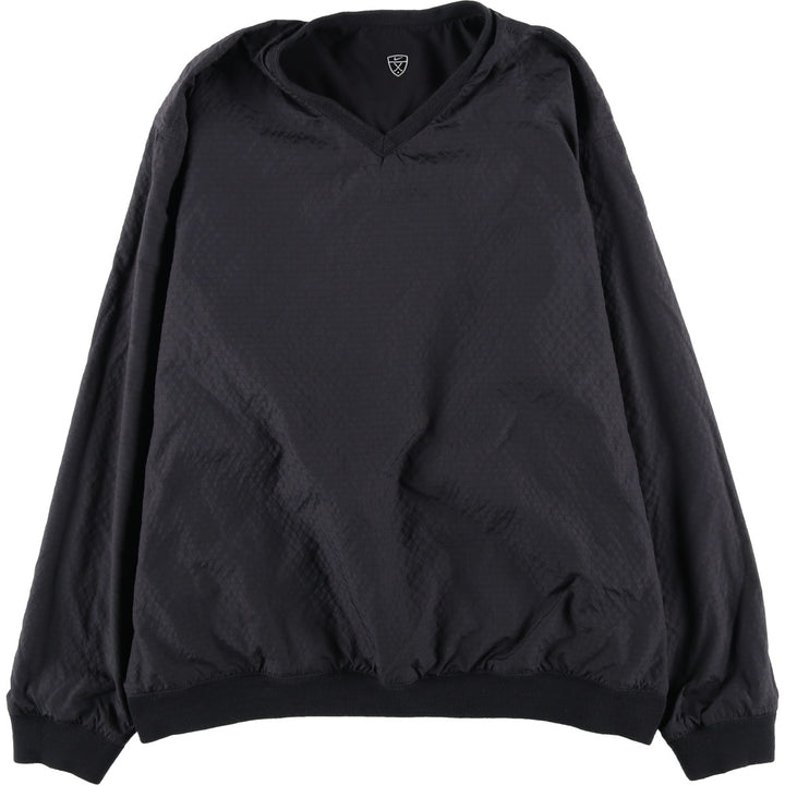 Nike Golf Check Pattern Reversible V-Neck Warm-Up Pullover, Men's Size L polyester black type Vintage Second Hand