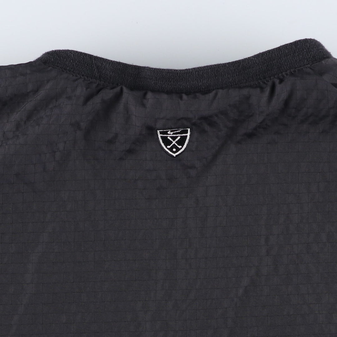 Nike Golf Check Pattern Reversible V-Neck Warm-Up Pullover, Men's Size L polyester black type Vintage Second Hand