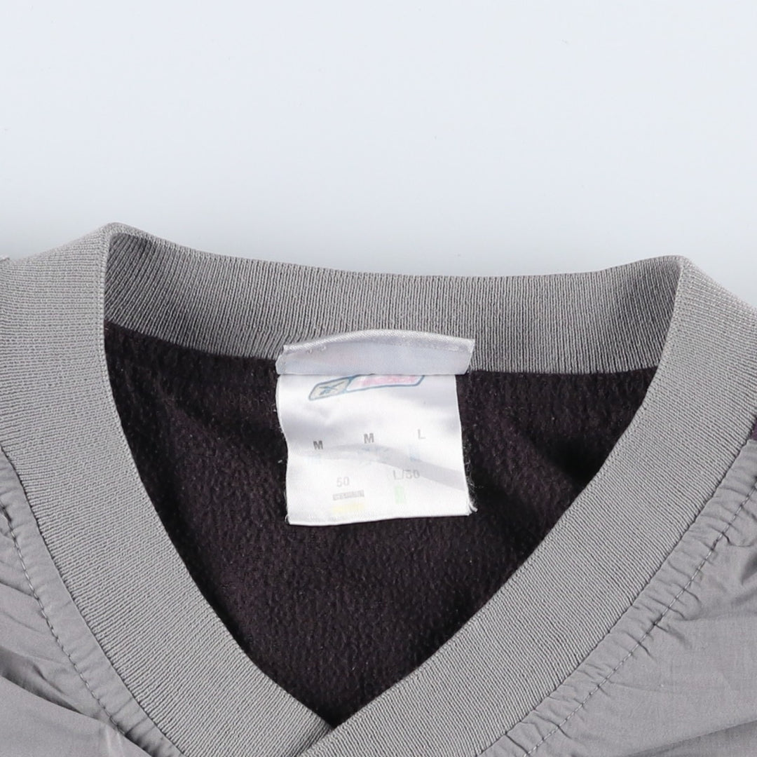 Reebok V-neck nylon pullover, men's size M Nylon gray type Vintage Second Hand