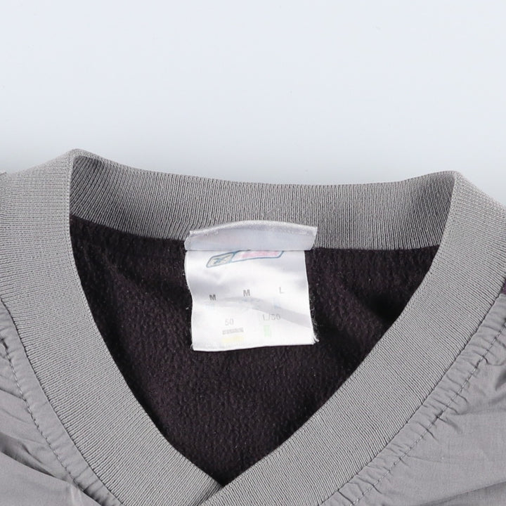 Reebok V-neck nylon pullover, men's size M Nylon gray type Vintage Second Hand