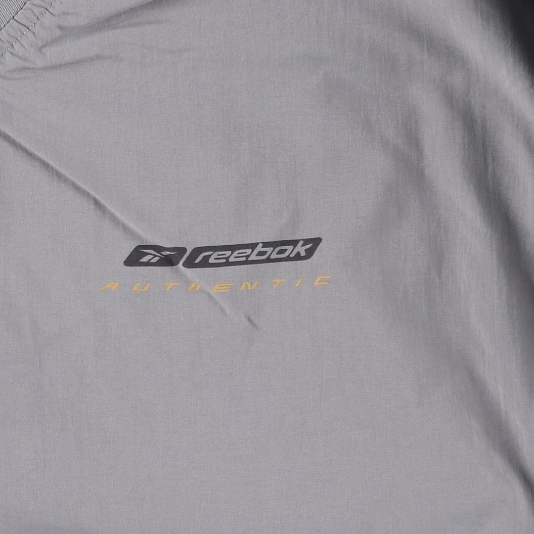 Reebok V-neck nylon pullover, men's size M Nylon gray type Vintage Second Hand