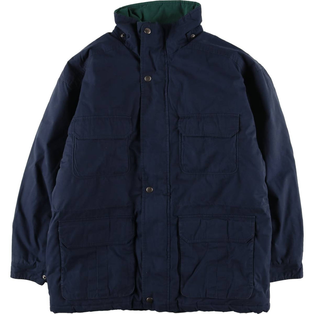 90'S St. John's Bay padded puffer jacket, men's size L cotton navy blue type Vintage Second Hand
