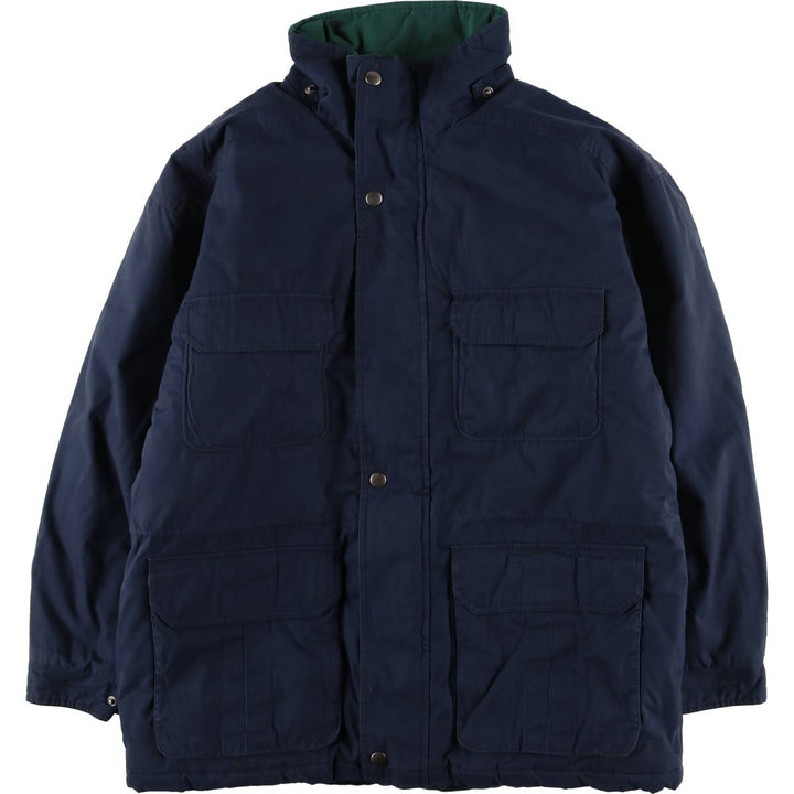 90'S St. John's Bay padded puffer jacket, men's size L cotton navy blue type Vintage Second Hand