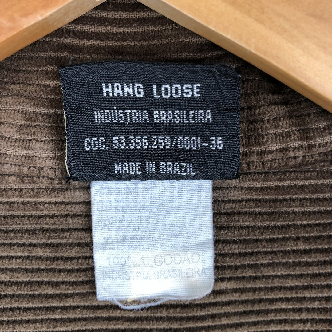 HANG LOOSE Corduroy Jacket, Men's Size S cotton brown type Vintage Second Hand