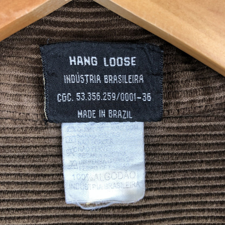 HANG LOOSE Corduroy Jacket, Men's Size S cotton brown type Vintage Second Hand
