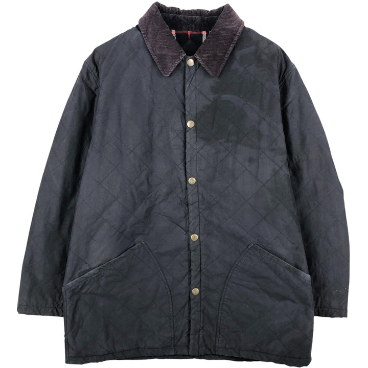 Burberry's padded puffer jacket, men's size L cotton black type Vintage Second Hand