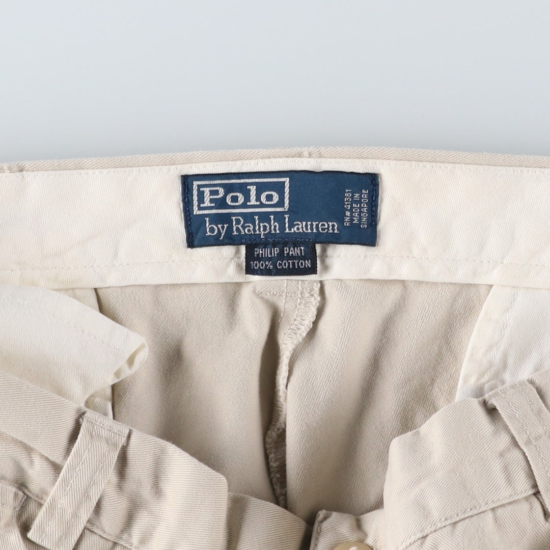 Ralph Lauren POLO by Ralph Lauren PHILIP PANT chino pants, men's size W34 cotton white type Vintage Second Hand