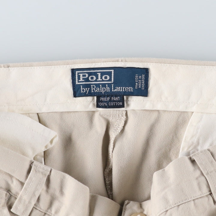 Ralph Lauren POLO by Ralph Lauren PHILIP PANT chino pants, men's size W34 cotton white type Vintage Second Hand