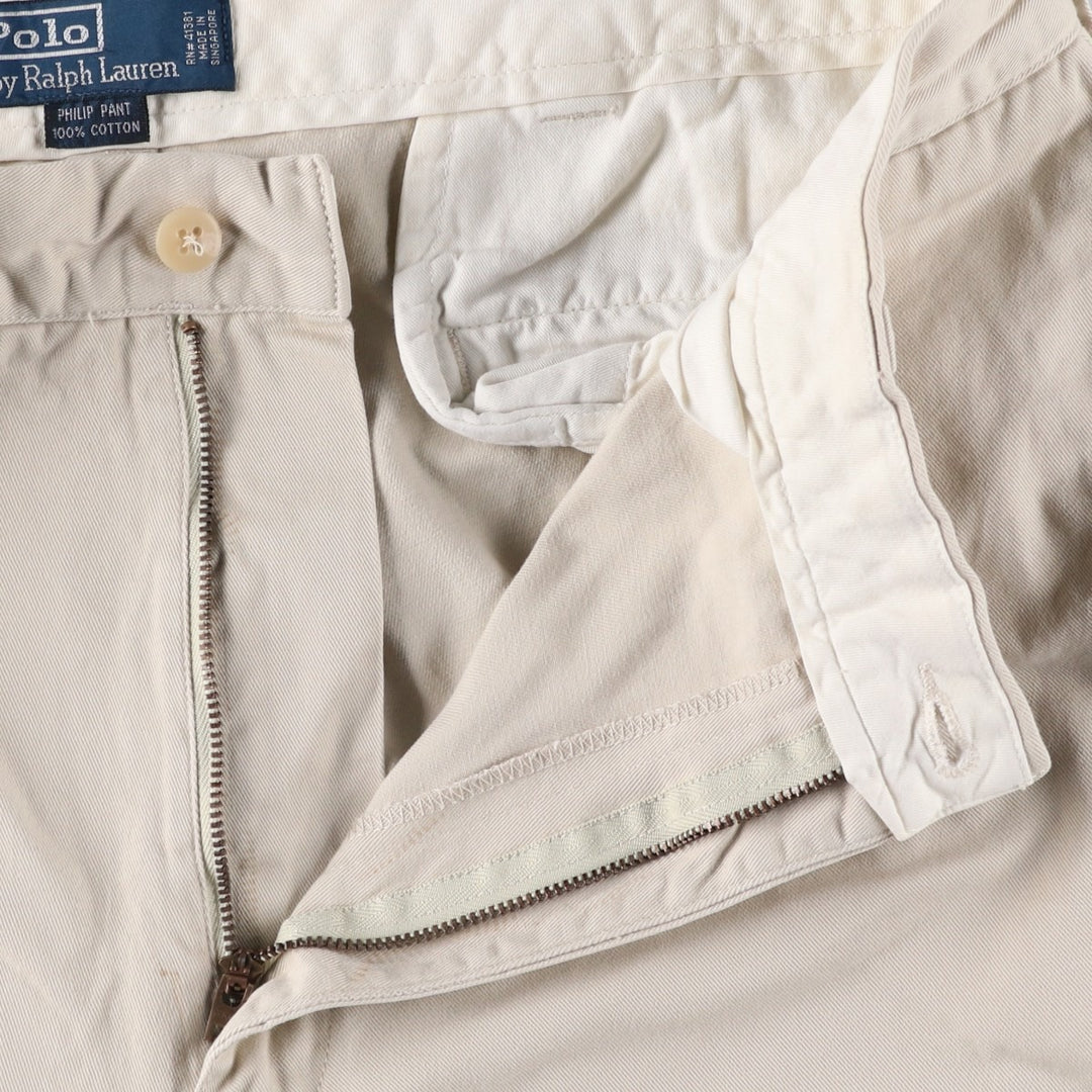 Ralph Lauren POLO by Ralph Lauren PHILIP PANT chino pants, men's size W34 cotton white type Vintage Second Hand