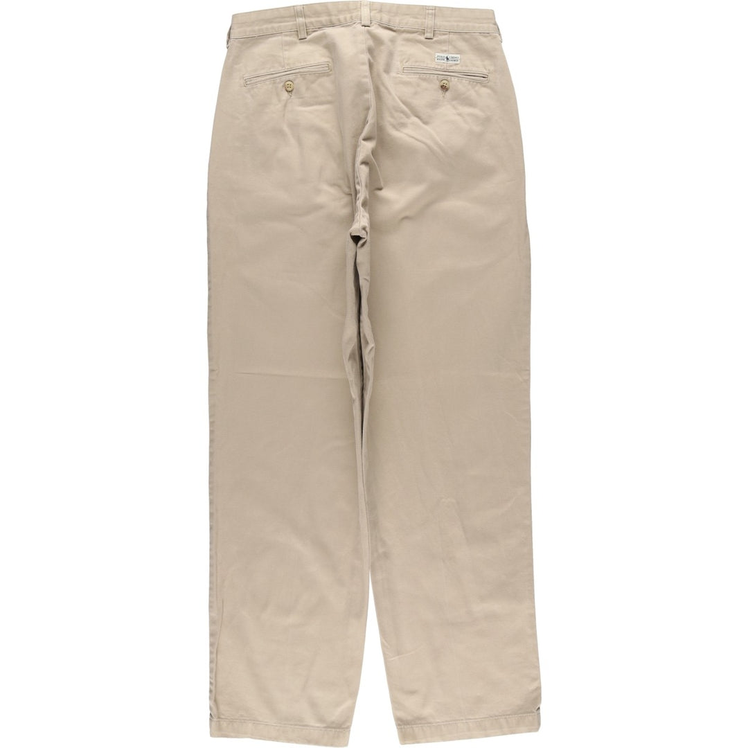 Ralph Lauren Polo Ralph Lauren Two-pleat Chino Pants for Men, W34 equivalent cotton Beige type Vintage Second Hand