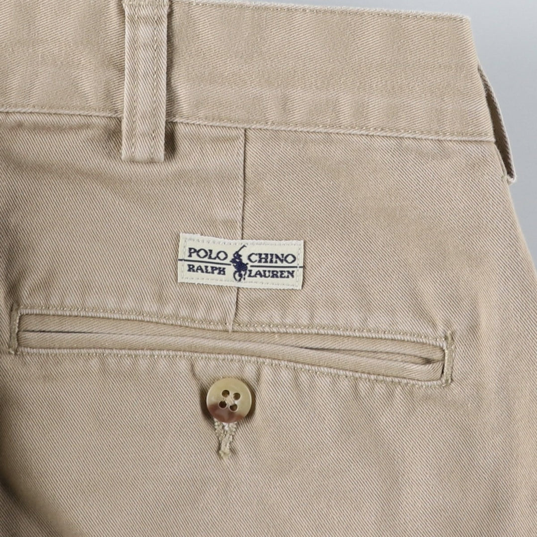 Ralph Lauren Polo Ralph Lauren Two-pleat Chino Pants for Men, W34 equivalent cotton Beige type Vintage Second Hand