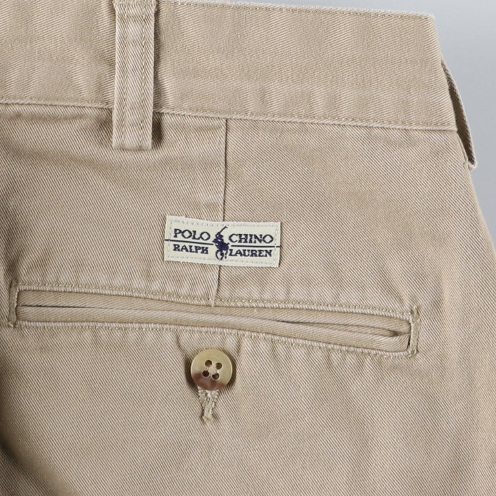 Ralph Lauren Polo Ralph Lauren Two-pleat Chino Pants for Men, W34 equivalent cotton Beige type Vintage Second Hand