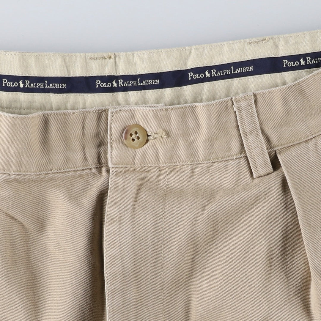 Ralph Lauren Polo Ralph Lauren Two-pleat Chino Pants for Men, W34 equivalent cotton Beige type Vintage Second Hand