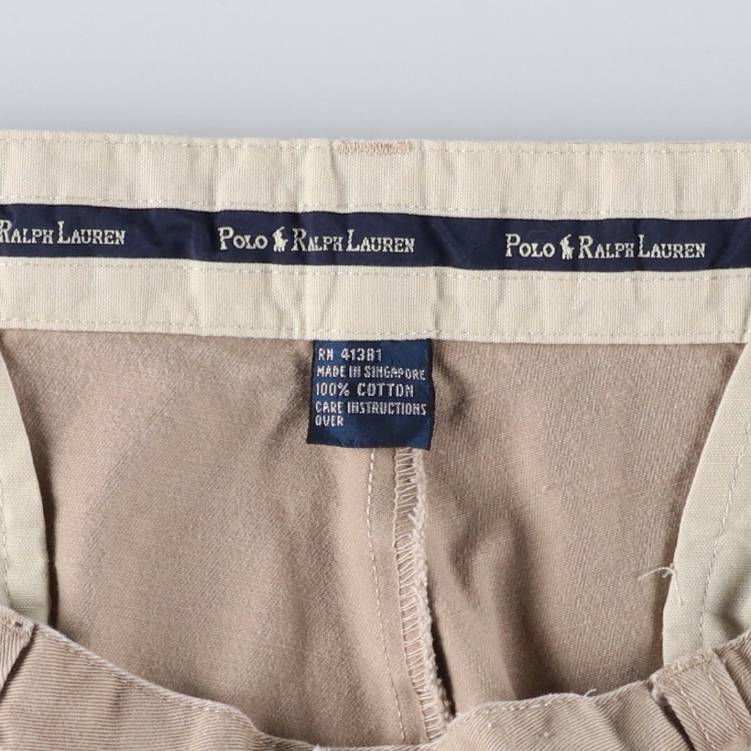 Ralph Lauren POLO Ralph Lauren two-pleat chino pants, men's size W36 cotton Beige type Vintage Second Hand