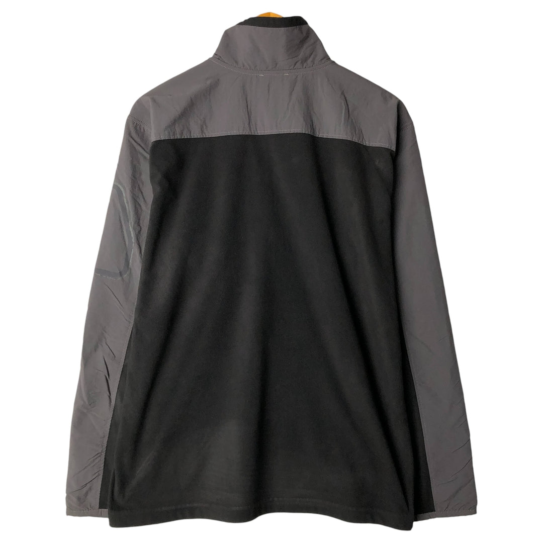 The North Face Half-Zip Nylon and Fleece Pullover, Men's Size L polyester gray type Vintage Second Hand