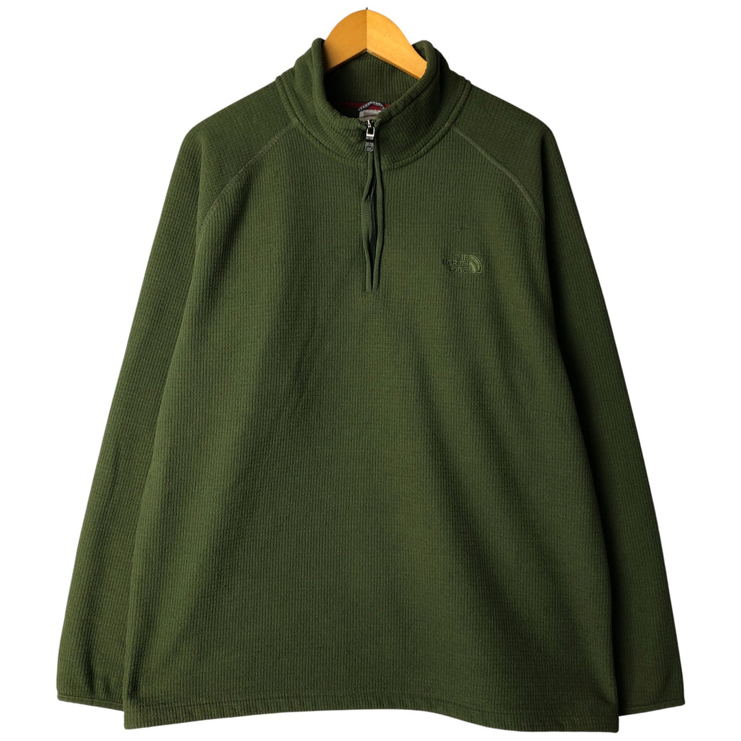 The North Face Half-Zip Fleece Pullover, Men's XL polyester Khaki type sage green Vintage Second Hand