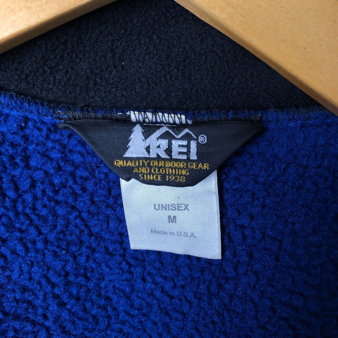 2000'S REI fleece jacket, made in the USA, men's size M polyester blue type Vintage Second Hand