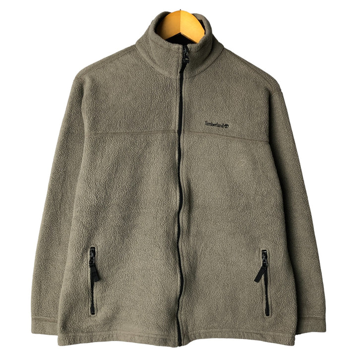 90s-00'S Timberland Fleece Jacket, Men's Size L polyester beige type brown Vintage Second Hand