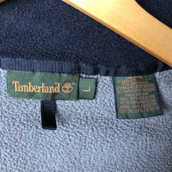 90s-00'S Timberland Fleece Jacket, Men's Size L polyester beige type brown Vintage Second Hand