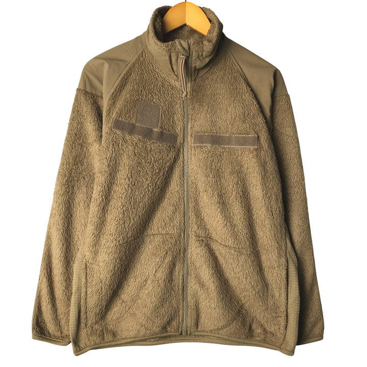 Civilian military fleece jacket, men's size S polyester brown type Vintage Second Hand