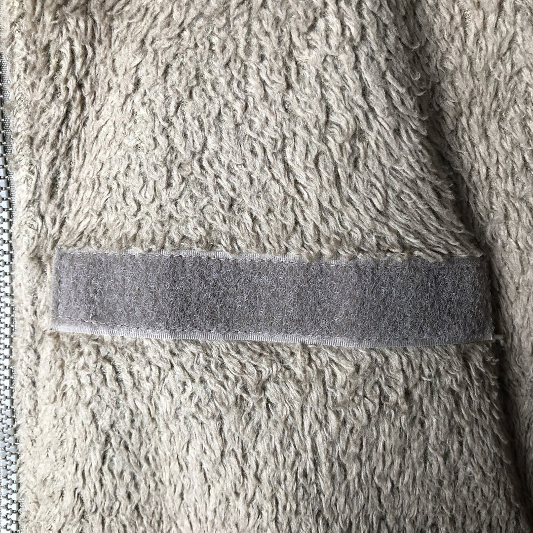 Civilian military fleece jacket, men's size S polyester brown type Vintage Second Hand
