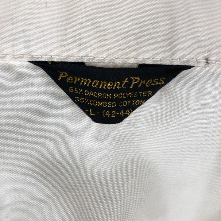 Permanent Press Cotton Jacket, Men's Size L unclear Beige type Vintage Second Hand