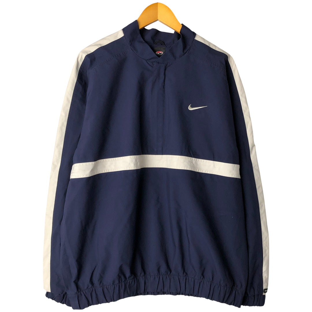Nike Half-Zip Windbreaker, Men's XL polyester navy blue type Vintage Second Hand