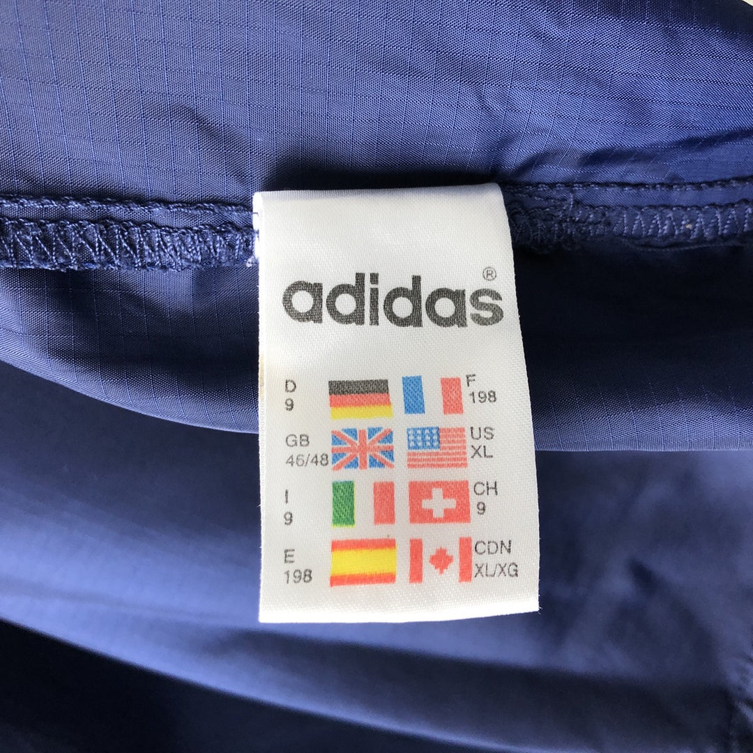 90'S Adidas Windbreaker Men's XL Vintage polyester navy blue type Vintage Second Hand