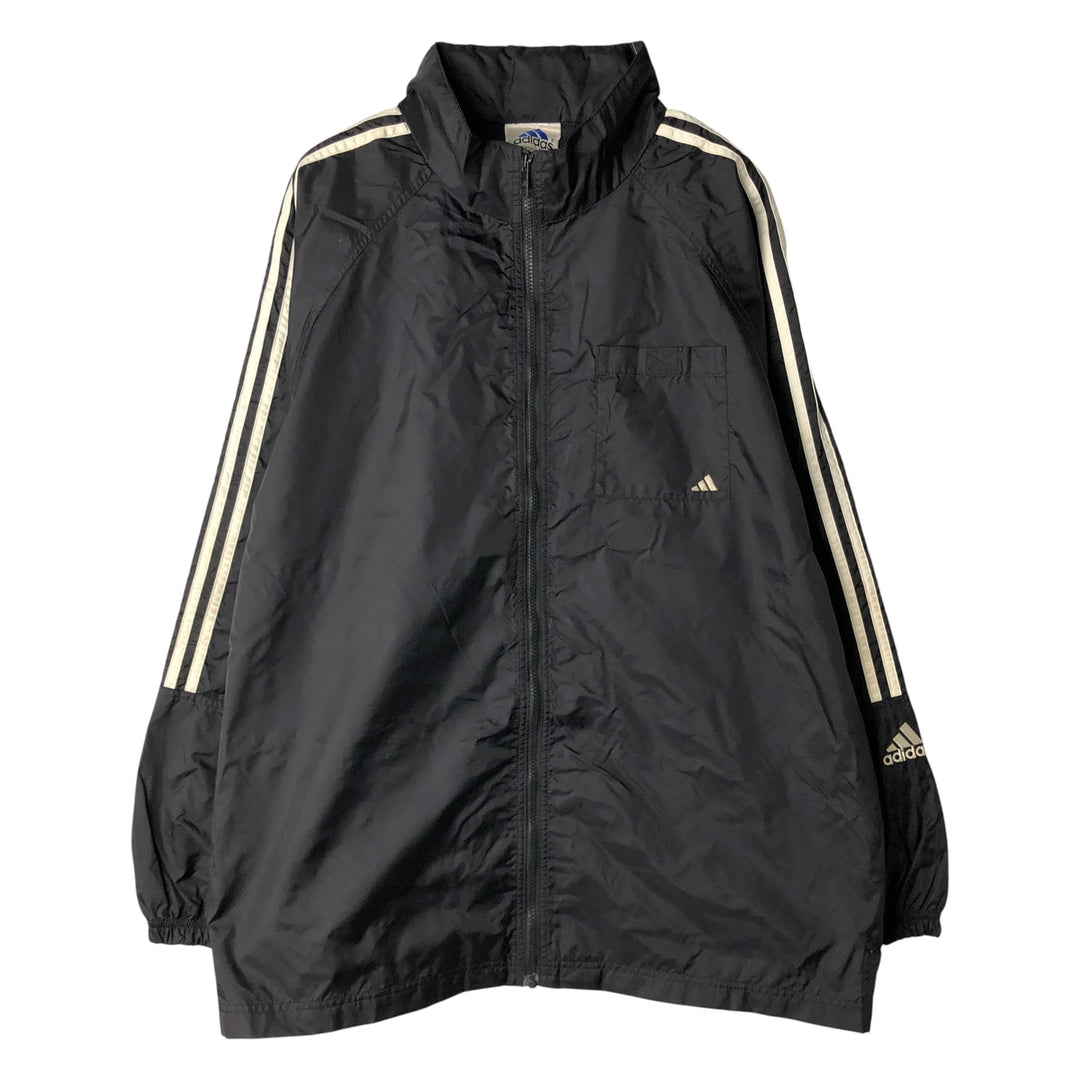 90'S Adidas Back Logo Nylon Jacket Men's XL Vintage Nylon black type Vintage Second Hand