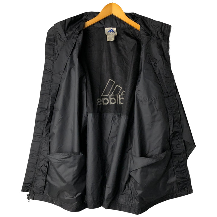 90'S Adidas Back Logo Nylon Jacket Men's XL Vintage Nylon black type Vintage Second Hand