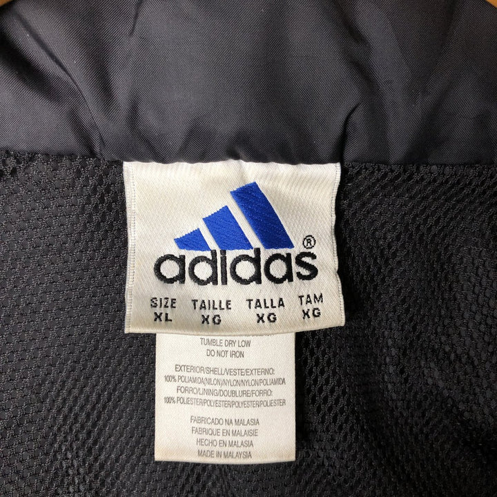 90'S Adidas Back Logo Nylon Jacket Men's XL Vintage Nylon black type Vintage Second Hand