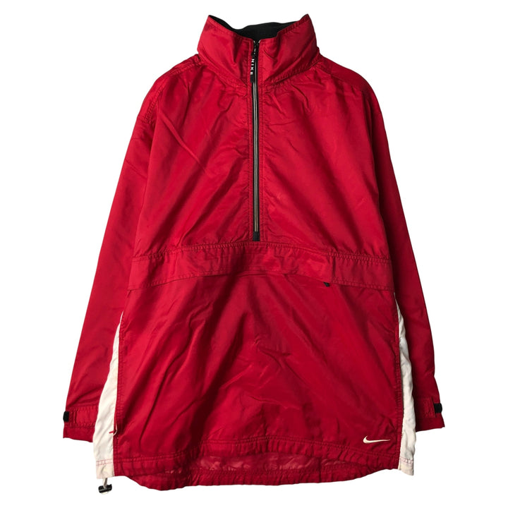 Vintage 90'S Nike half-zip nylon pullover, men's size L Nylon red type Vintage Second Hand