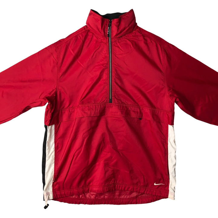 Vintage 90'S Nike half-zip nylon pullover, men's size L Nylon red type Vintage Second Hand
