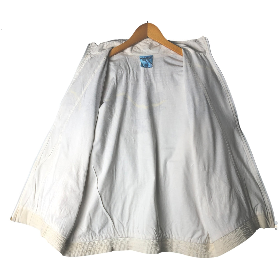 Vintage 1980'S Adidas Stefan Edberg model all-over print windbreaker, made in Spain, men's size XL cotton white type Vintage Second Hand