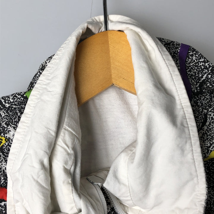 Vintage 1980'S Adidas Stefan Edberg model all-over print windbreaker, made in Spain, men's size XL cotton white type Vintage Second Hand