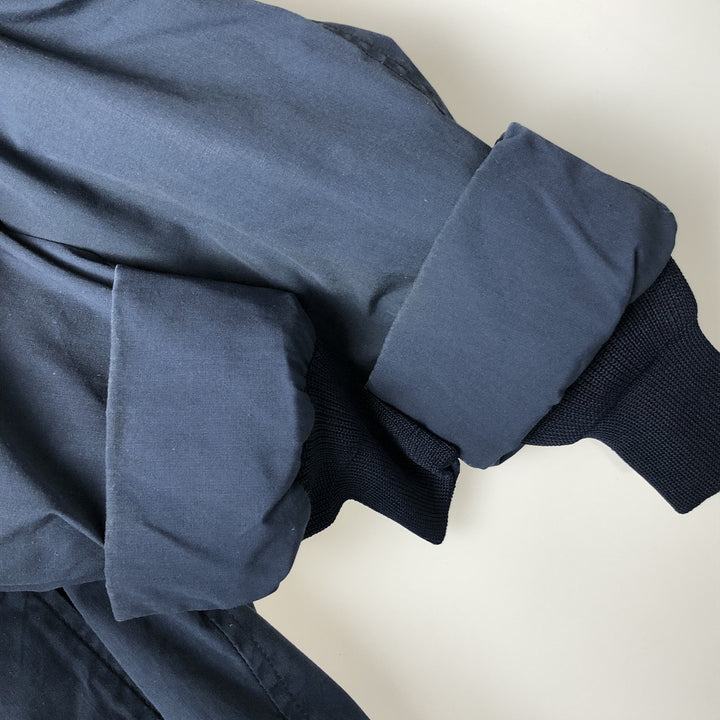 1980'S US Military Utility Jacket, Made in USA, Size 44R, Men's, Size L, Vintage polyester navy blue type Vintage Second Hand