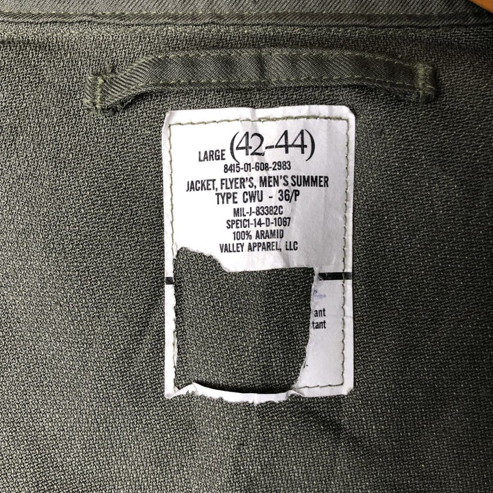 Authentic US military CWU-36P military flight jacket, made in USA, size LARGE (1942-1944), equivalent to men's L Aramid Khaki type Vintage Second Hand