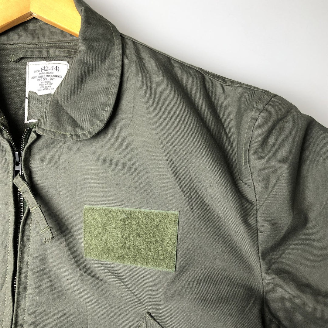 Authentic US military CWU-36P military flight jacket, made in USA, size LARGE (1942-1944), equivalent to men's L Aramid Khaki type Vintage Second Hand