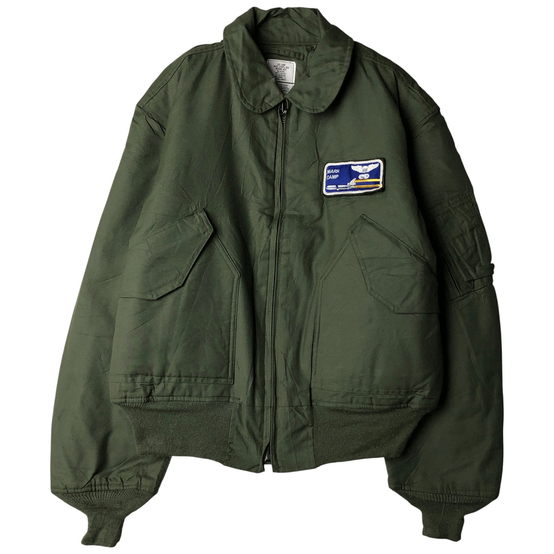 Authentic US military CWU-45P military flight jacket, made in USA, large, equivalent to men's size L unclear Khaki type Vintage Second Hand
