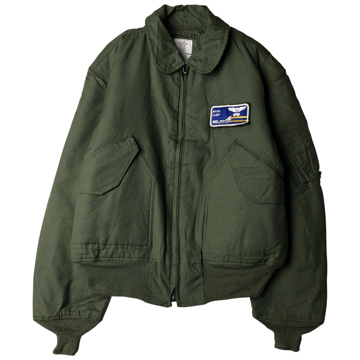 Authentic US military CWU-45P military flight jacket, made in USA, large, equivalent to men's size L unclear Khaki type Vintage Second Hand
