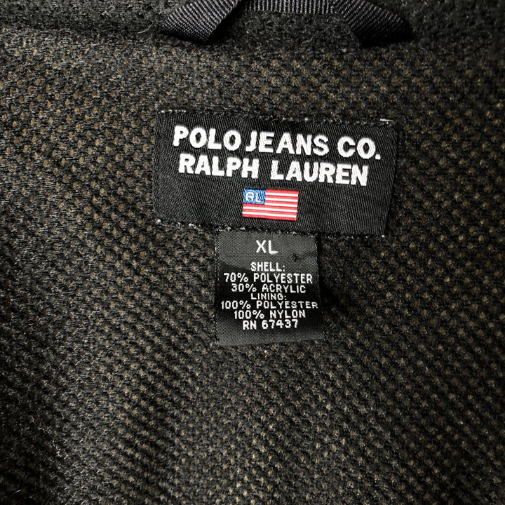 2000'S Ralph Lauren Polo Jeans Company Boa Jacket, Men's Size XL polyester beige type brown Vintage Second Hand