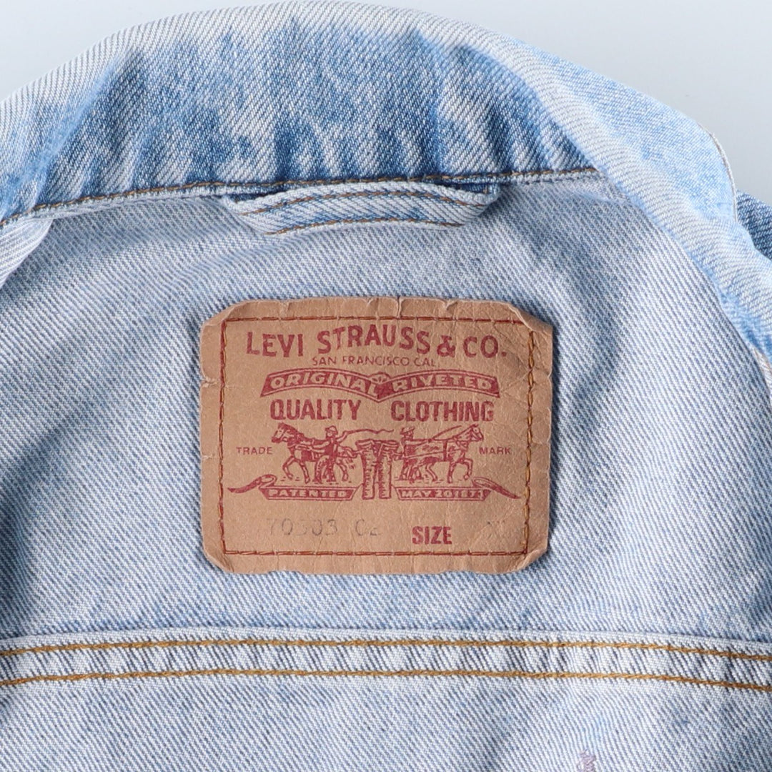 90'S Levi's 70503-0216 Denim Jacket, Men's Size XL, Vintage cotton blue type Vintage Second Hand