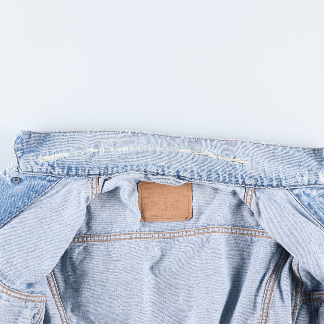 90'S Levi's 70503-0214 denim jacket, denim jacket, men's size L, vintage unclear blue type Vintage Second Hand