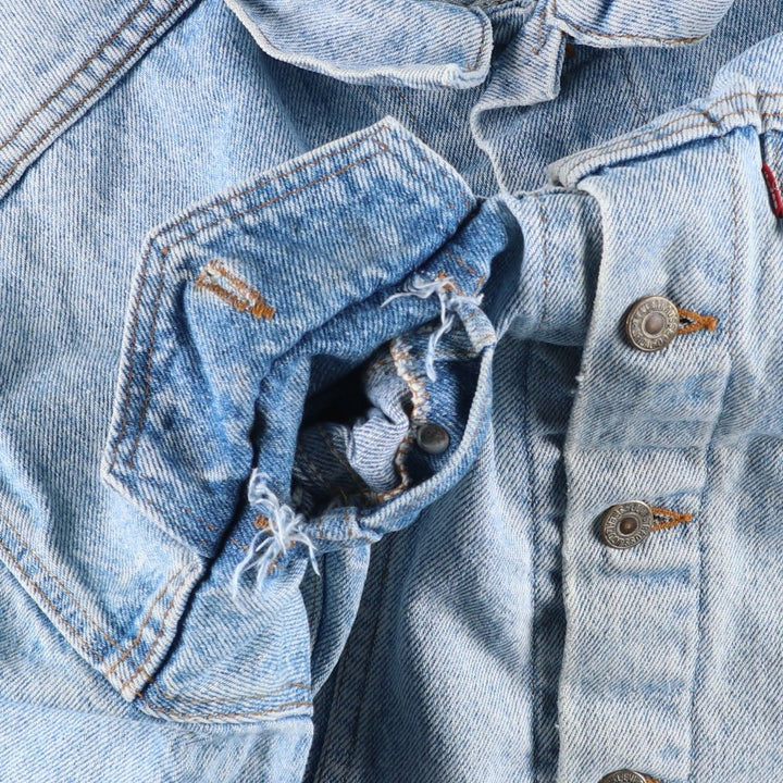 90'S Levi's 70507-4890 denim jacket, denim jacket, made in the USA, men's size L, vintage cotton blue type Vintage Second Hand
